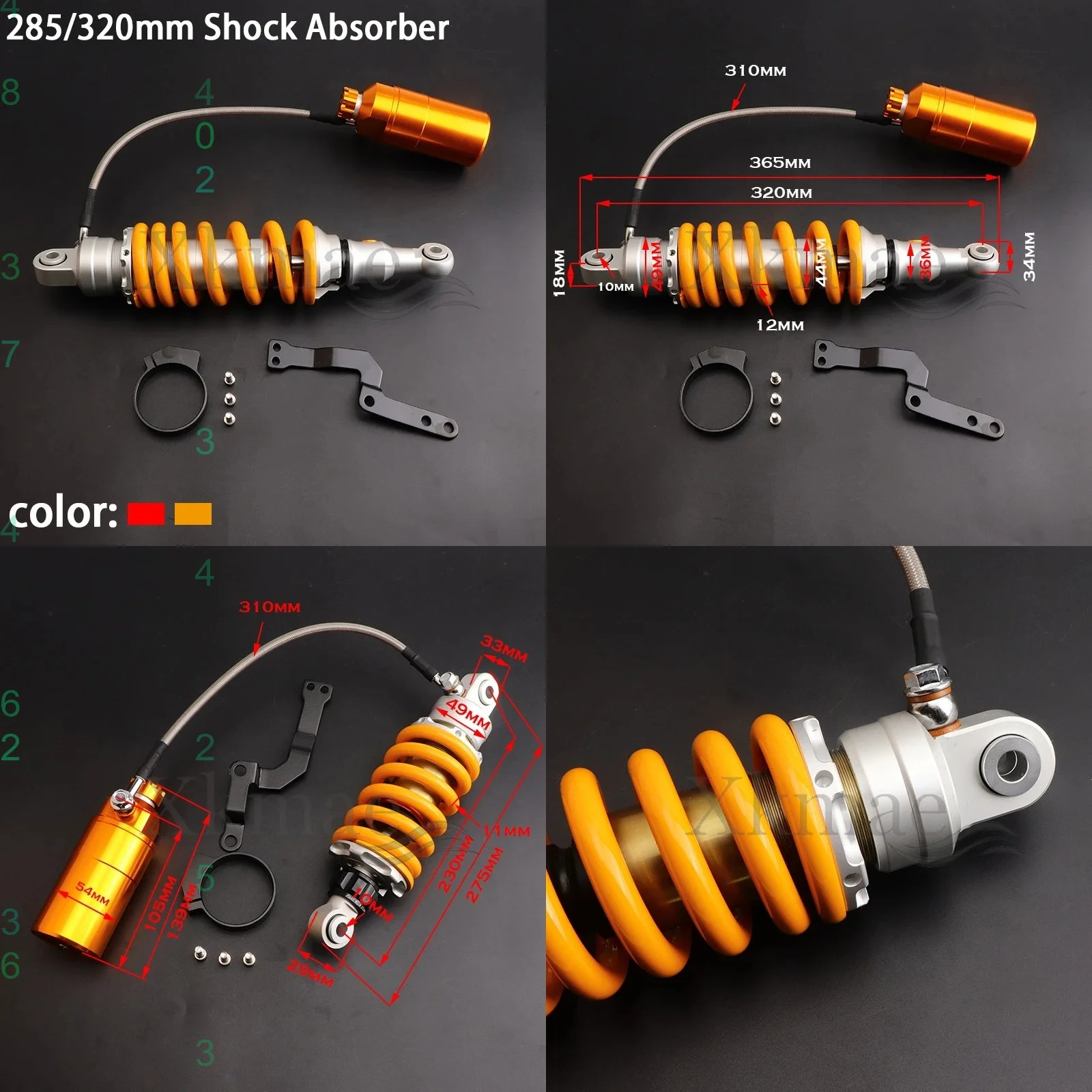 Motorcycle Rear Suspension Center Air Shock Absorber 285mm 320mm for Grom MSX125 MSX125 SF Benelli