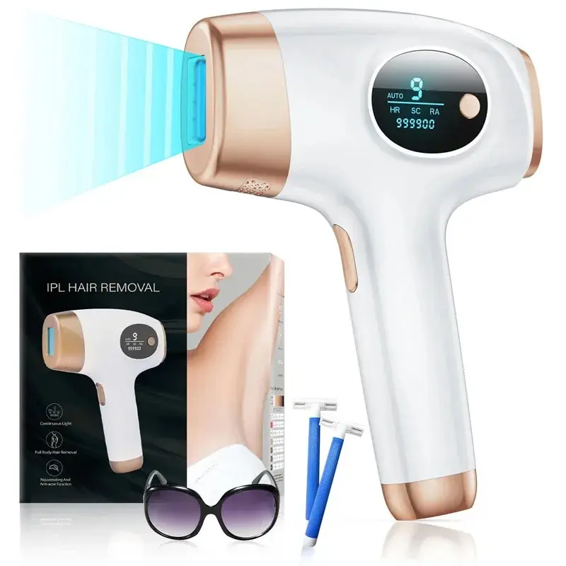 IPL Laser Hair Removal Devices - HR RA SC 3 in 1,9 Levels 999900 Flashes Permanent Painless Epilator,Women Whole Body Treament