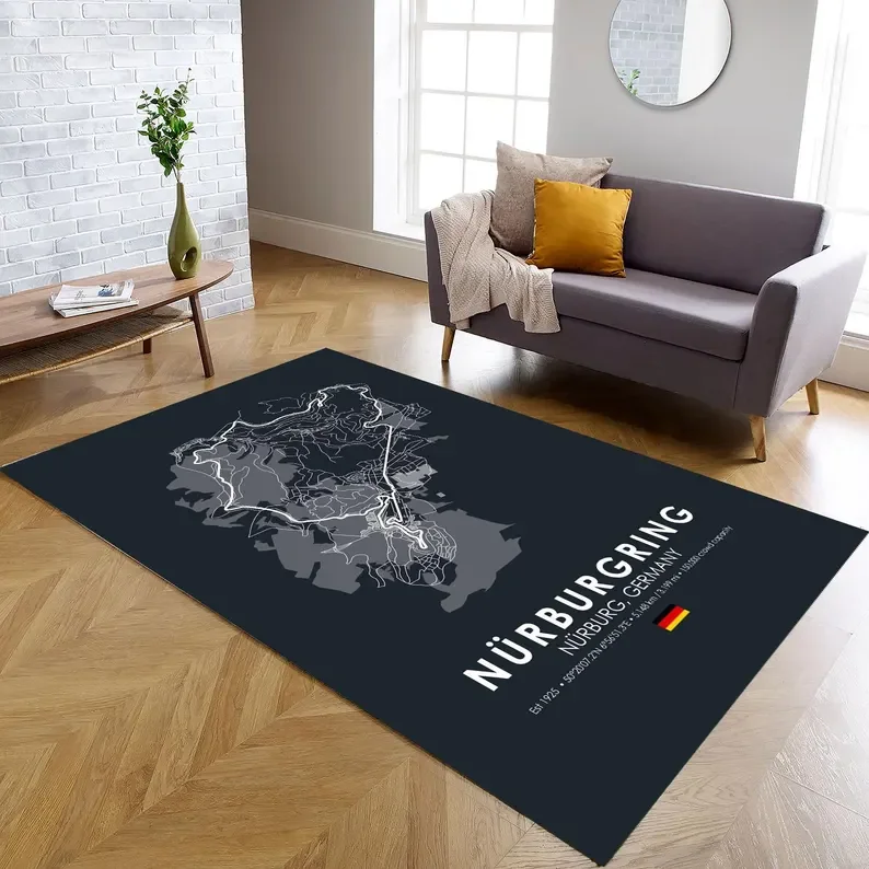Alfombra de Circuito de Carreras, Diseño Silverstone Nürburgring Austin, Decoración para el Hogar, Alfombras para Sala de Estar y Dormitorio