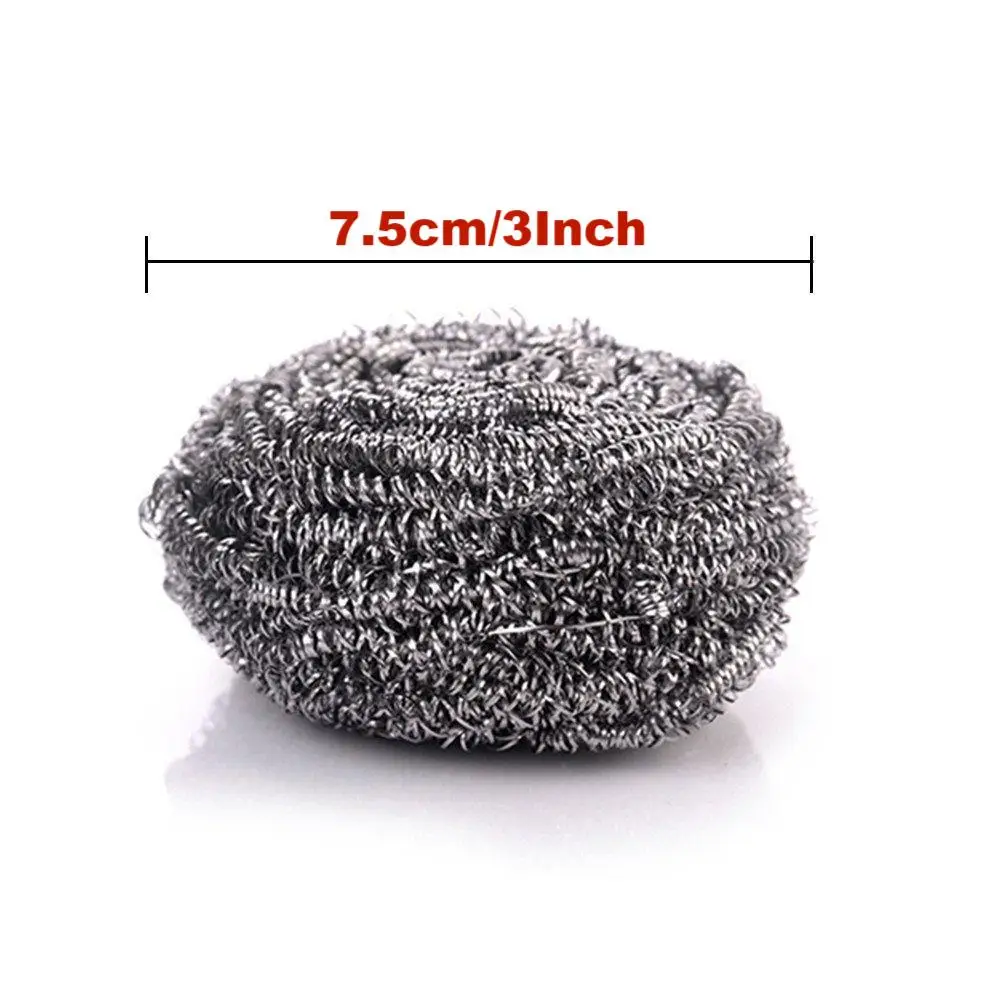 6/12 Pack Stainless Steel Scrubber, Scrubbing Scouring Pad, Steel Wool Scrubber for Kitchens, Bathroom and More