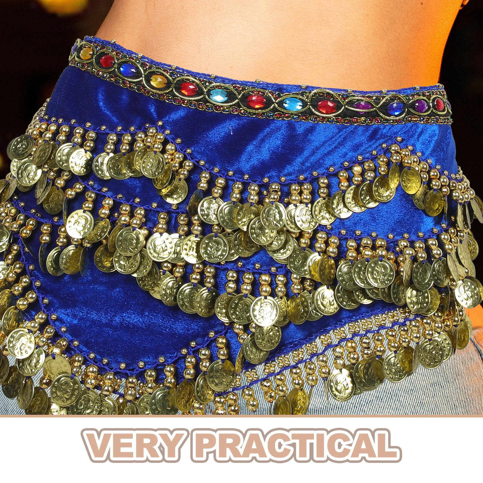 1 قطعة الرقص الشرقي الخصر سلسلة خمر بوهو شرابة وشاح الورك للنساء مرحلة الأداء زي التبعي #5