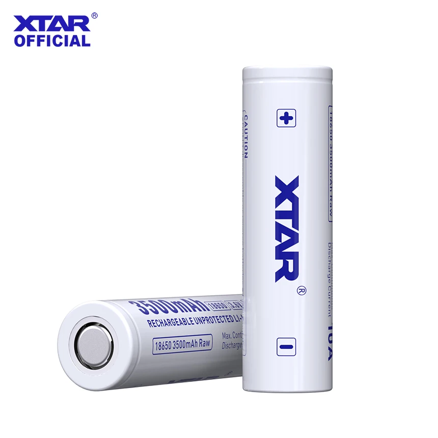 XTAR 4/8PCS 3.6V 18650 3500mAh RAW Rechargeable Li-ion Battery (Without Protection Circuit Board)  10A Discharge  500+ Cycle