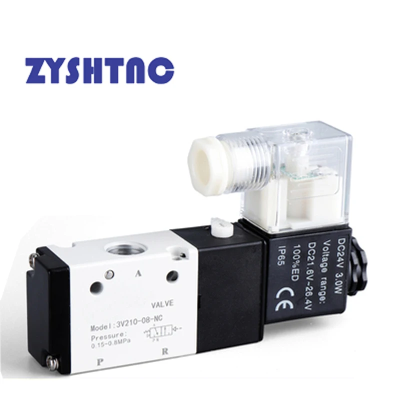 Pneumatic Solenoid Valve 3V110 3V210-08 DC12V DC24V  AC220V 3 Way 2 Position Air Directional Control Valve Gas Magnetic Valve