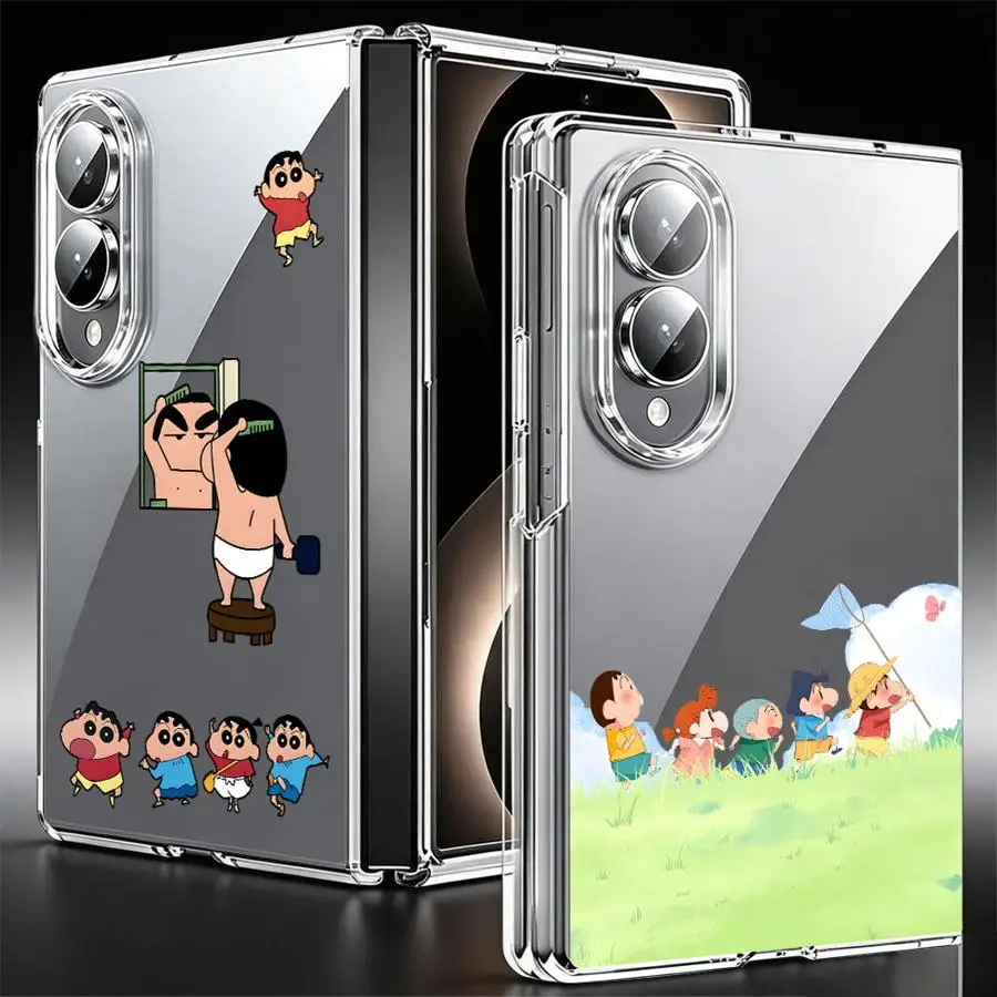 Transparent Soft Phone Cover Case for Samsung Galaxy Z Fold 8 ZFold8 Cute Shin-Chan