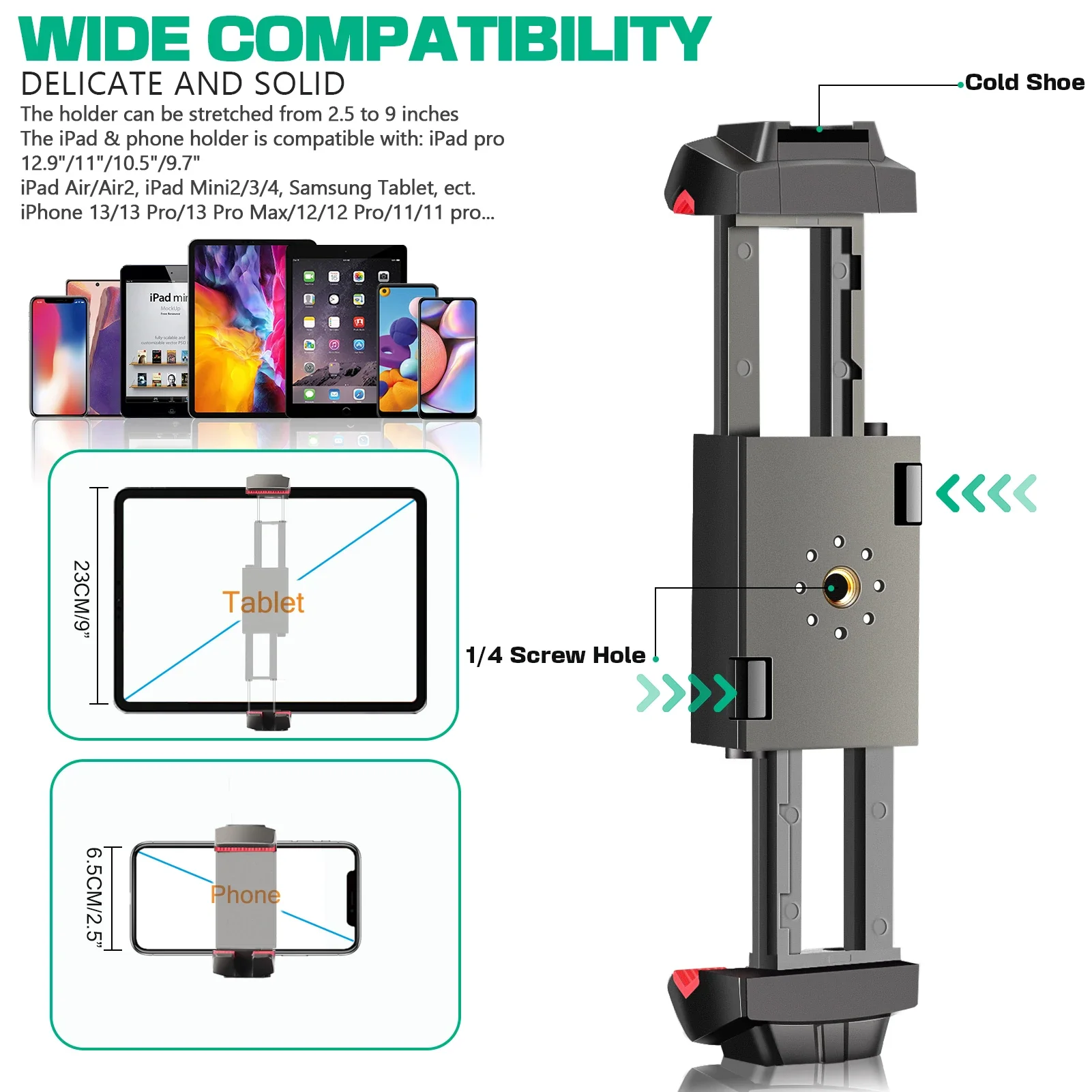 Treppiede per telefono FF-CJ29 supporto per fotografia professionale con videocamera per registrazione Video da 167cm con borsa per il trasporto a distanza