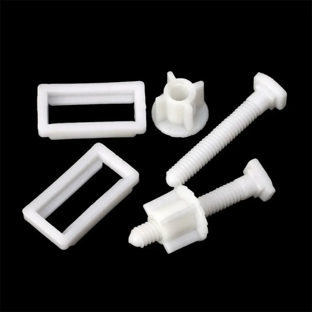 2pcsXPlastic Toilet Seat White Hinges Full Set Bolts Screws Bathroom Toilet Seat Repair Screws Kits Bathroom Accessories