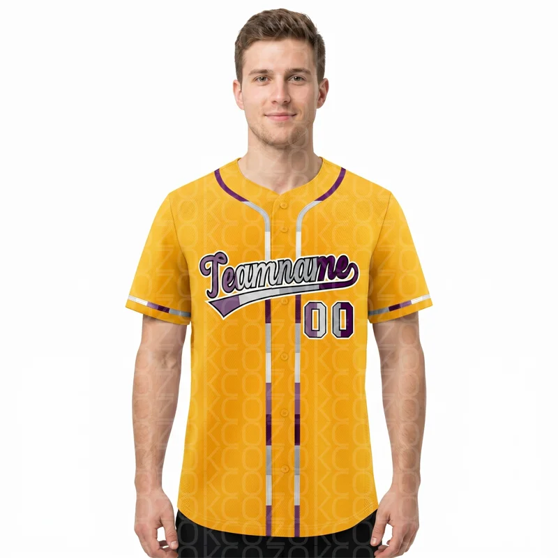 

3D Yellow Baseball Jersey Men Women Short Sleeve Shirt 3D Printed Shirt Team Shirts Hip Hop Unisex Tops