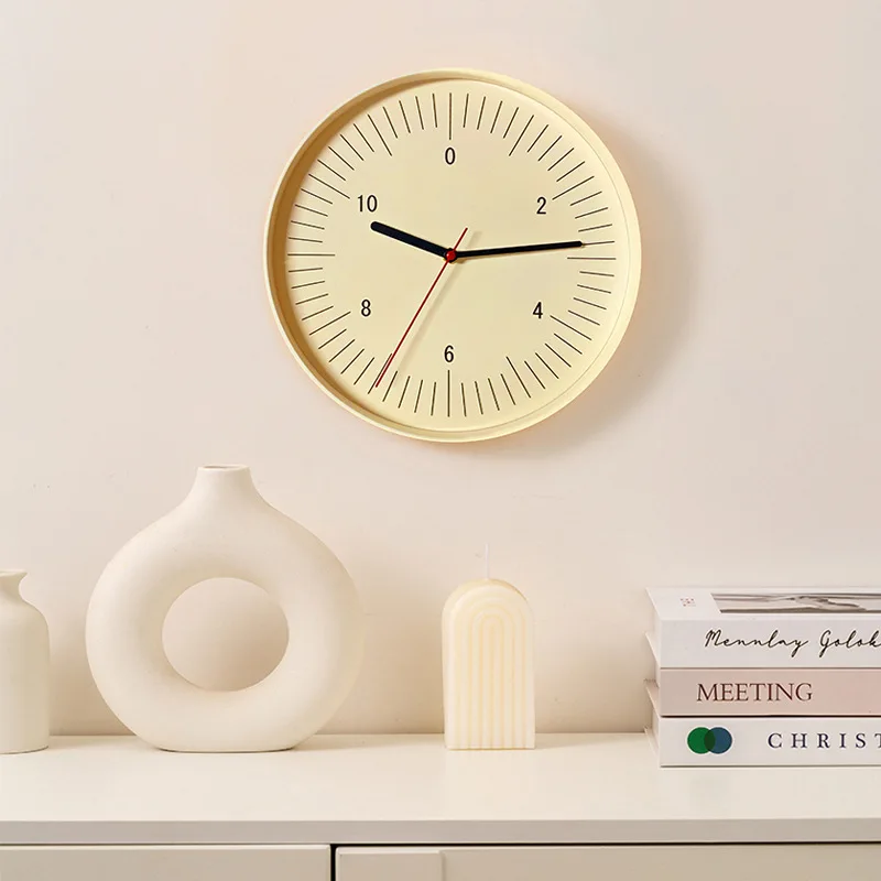Ins Style Round Wall Clock Dopamine Decor Modern Circular Silent Non-ticking Wall-mounted Clock For Living Room Bedroom Office