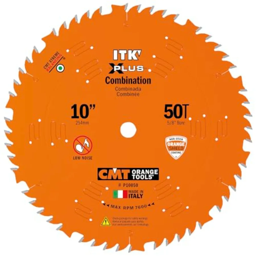 

CMT P10050 ITK Plus Combination Saw Blade 10 x 50 Teeth 1FTG+ 4ATB Teeth with Shear with 5/8-Inch bore