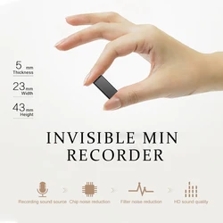 4-16GB Ultra-Thin Digtal Voice Recorder Sound Activated Dictaphone HD Noise Reduce Recording Small Audio Portable MP3 Player