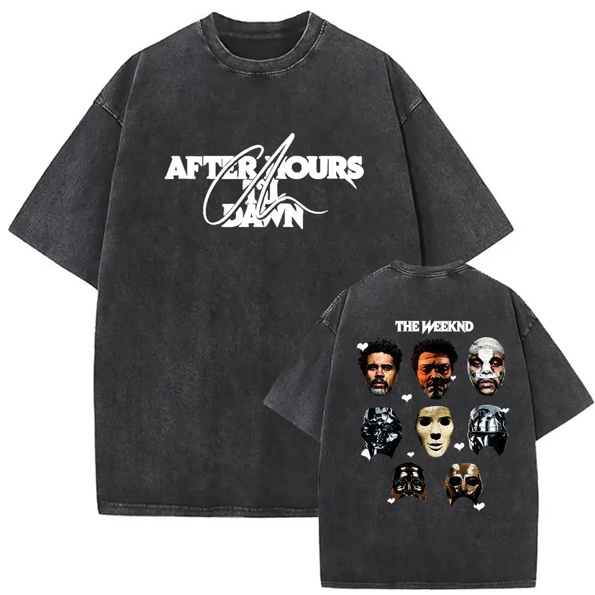 Vintage Washed The Weeknd After Hours Til Dawn Tour 2026 Merch T-Shirts Men's Women Hip Hop O-Neck Oversized T Shirt Streetwear