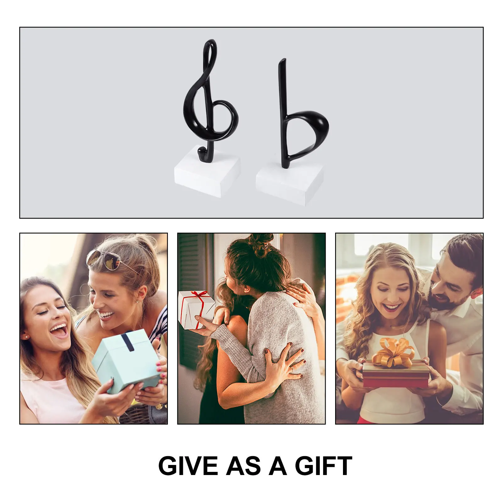 

2Pcs Music Note Ornaments Stylish Desktop Figurines for Home Office Cafe Living Room Piano Room Decoration Musical Note Decor
