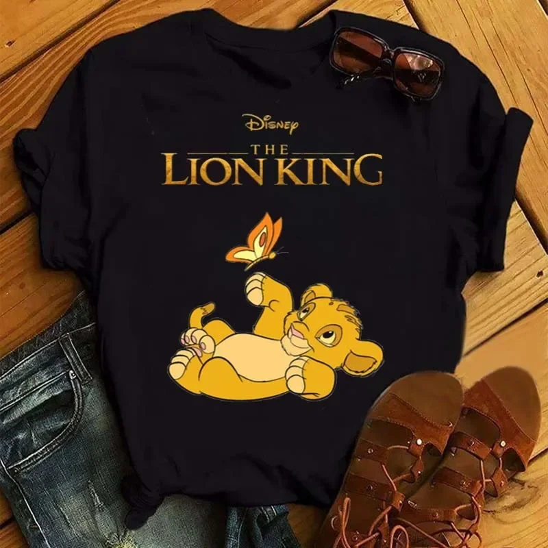 2024 Cute Women T Shirt Harajuku 90s Ullzang The Lion King T-shirt Cartoon Graphic Print Streetwear Tees Female Clothing Tops