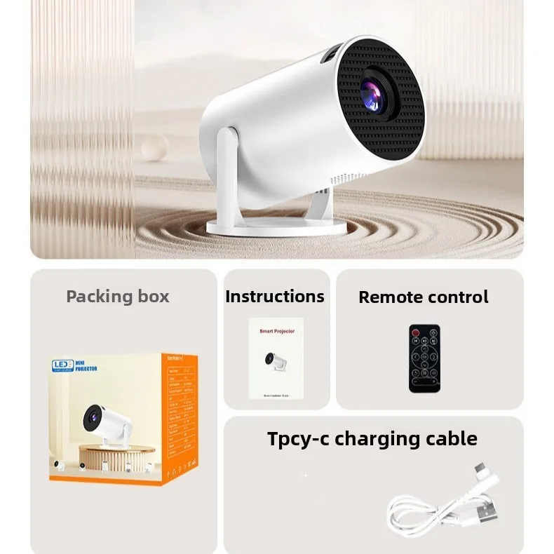 جهاز عرض صغير أبيض لاسلكي فيديليتي 240 °   جهاز عرض أفلام محمول LED 1080P قابل للتعديل لهاتف أندرويد USB TV Stick Laptop