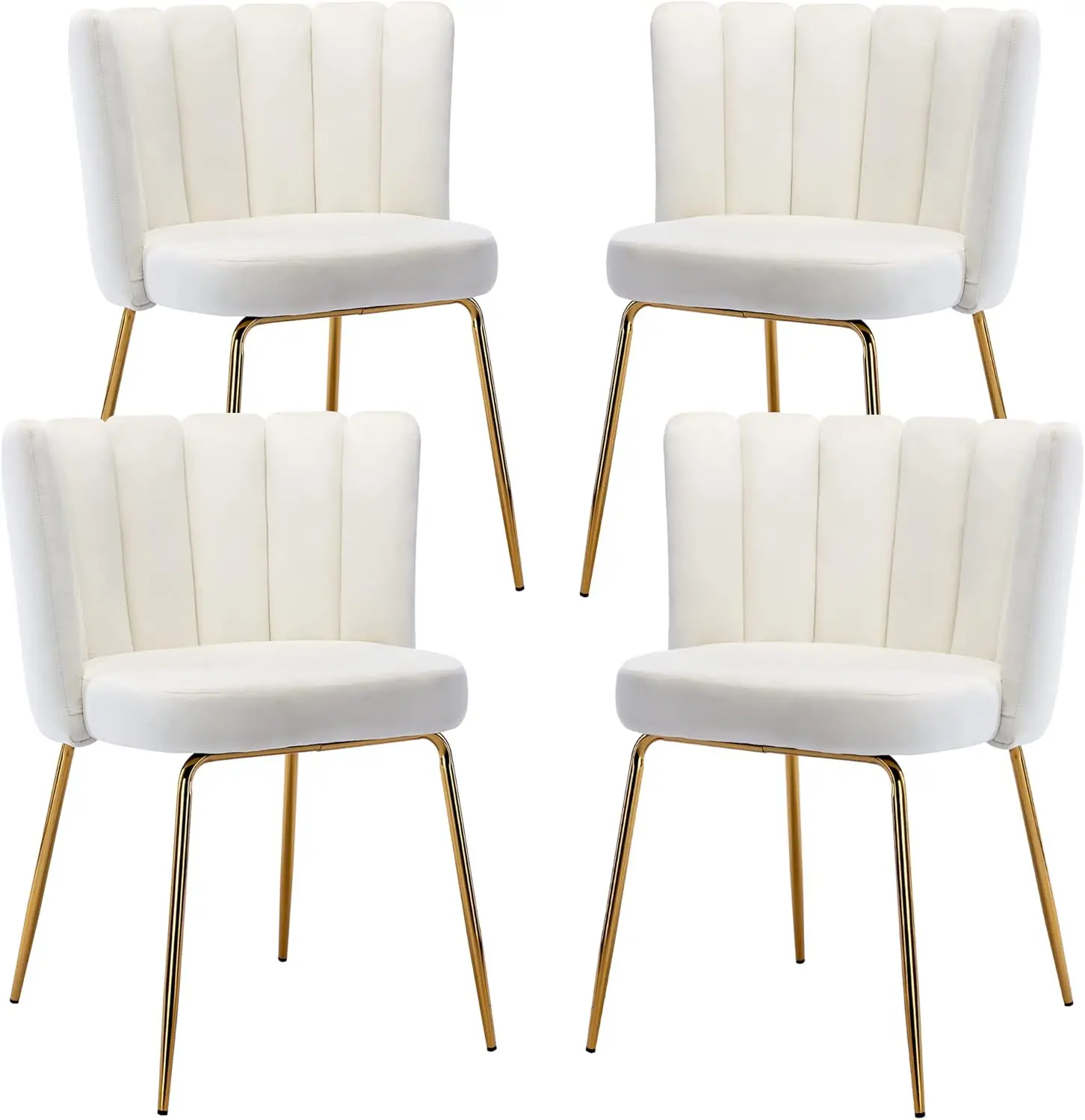 Dining Chairs Set of 4 Modern Velvet Accent Upholstered Kitchen & Dining Room Side with Gold Metal Legs for