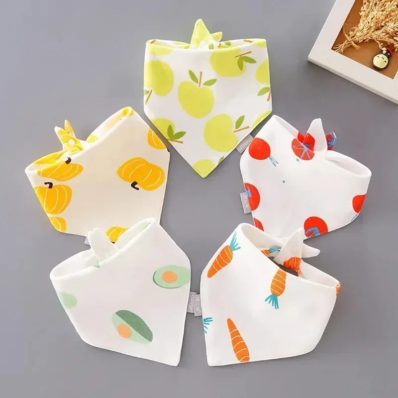 Triangle Newborn Baby Cotton Wool Bib for Kids Feeding Neonate Saliva Spitting Towel Bibs Set Boy Girl  Eat Spit Milk Soft