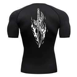 Dagger Graphic Compression Shirts for Men Sporty Quick Dry Tee Tshirt Tops Gym Workout Running Undershirts Baselayers Sportswear