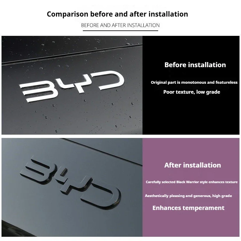 Durable Black Emblem Badge Protective Cover Sticker For BYD Seal U Sealion 6 Song Plus DM‑i EV Dolphin Exterior Parts