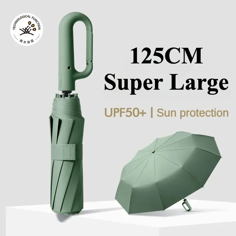 Super Large 125CM Fully Automatic Folding Umbrella for Men and Women, Windproof Strong,Waterproof Sunproof Sun Uv Rain Umbrellas