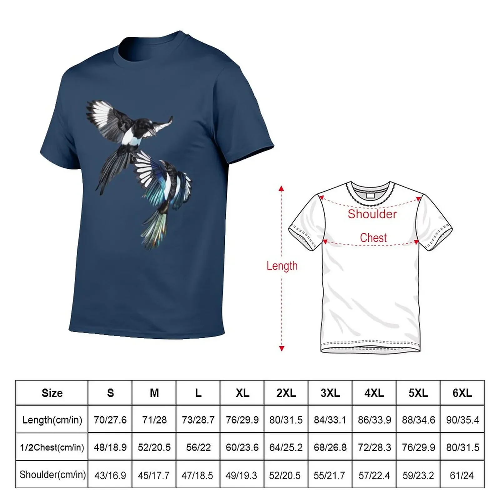 Flight Fight - Magpies in midair T-Shirt oversizeds blacks Men's t-shirt