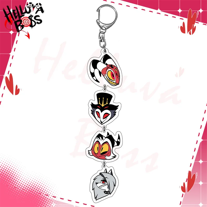 Anime Acryl Sleutelhanger Kat voor Hazbin Hotel Charlie Morningstar Vaggie Angel Dust Alastor 3 Vees Lucifer Morningstar Husk Niffty