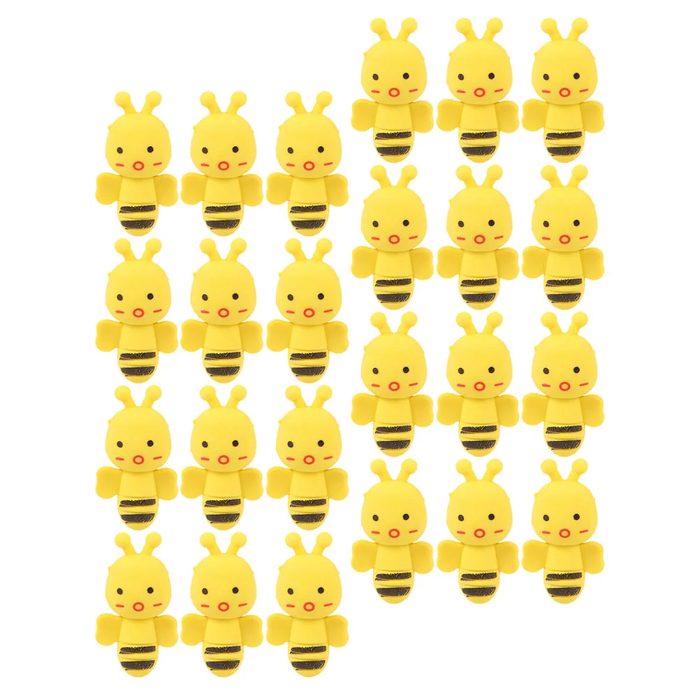 

30 Pcs Adorable Bee Cartoon Erasers For Kids Students Stationery Rubber Wiper School Supplies Educational Tool Toy Gift