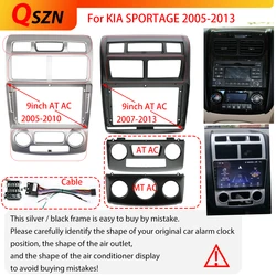 9INCH Car radio Fascias Panel For Kia Sportage 2005 2006 2007 2008 2009 2010 Screen Dash Fit Dash Trim Kit Frame(silver)