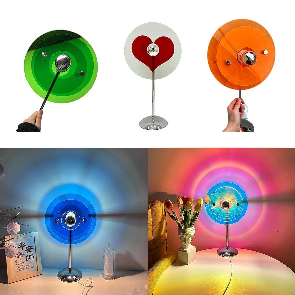 USB Table Lamp, Romantic Love Projector Lamp With On/off Switch, Shadow Desk Lamp for Photography Party Home Living Room Bedroom