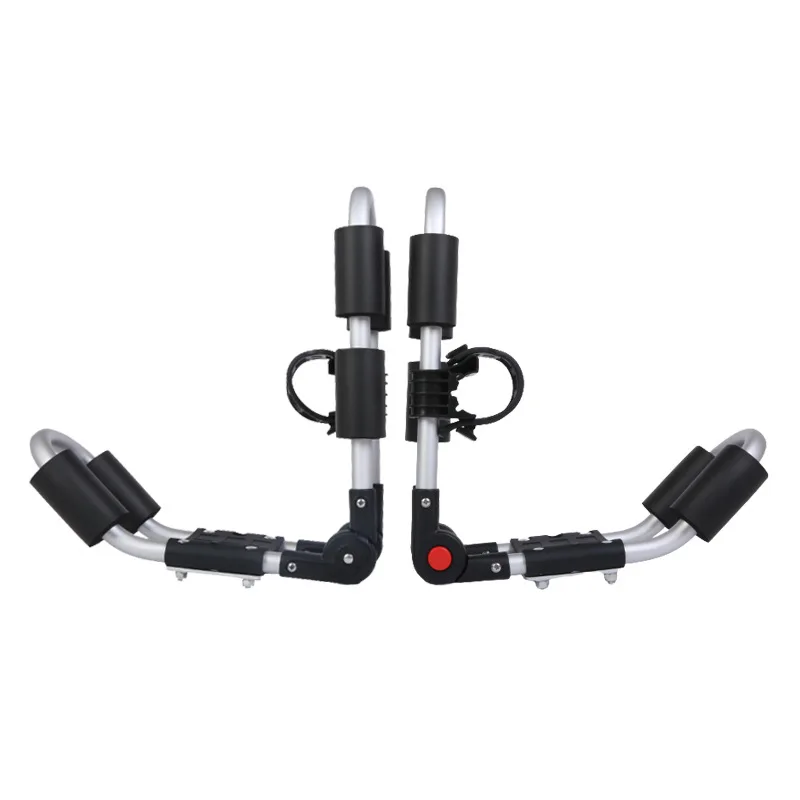 

Double Kayak Roof Rack with Paddle Buckle Foldable Silver Kayak Roof Rack