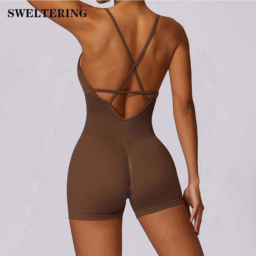 Yoga Set Women Tracksuit Seamless Bodysuits Fitness Rompers Sexy One Piece Gym Clothes Push Up Workout JumpSuits Sports Wear