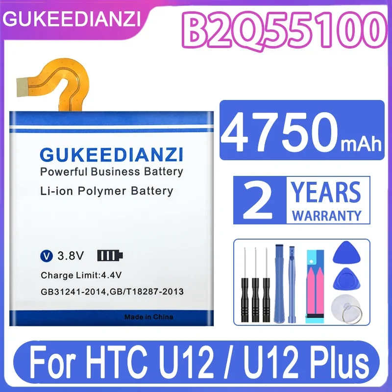 

Аккумулятор B2Q55100 4750 мАч для HTC U12 + U12 Plus U12Plus U12 U 12, Высококачественная сменная батарея для мобильного телефона + Бесплатные инструменты