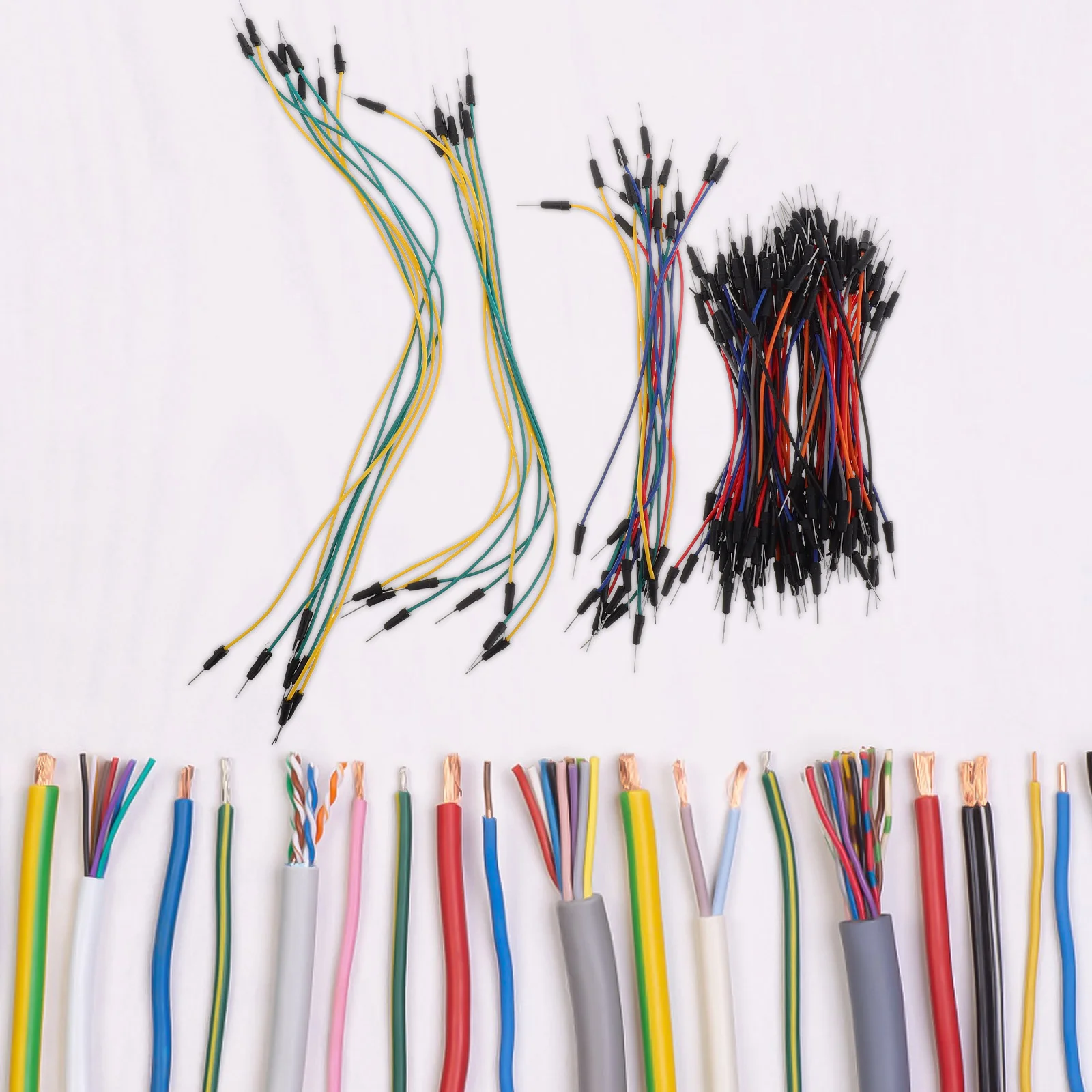 130 Buah Kabel Jumper Papan Tempat Memotong Roti untuk Kawat Elektronik dan Kabel Otomotif Kabel Jumper Pria Ke Pria untuk Catu Daya Papan Tempat Memotong Roti