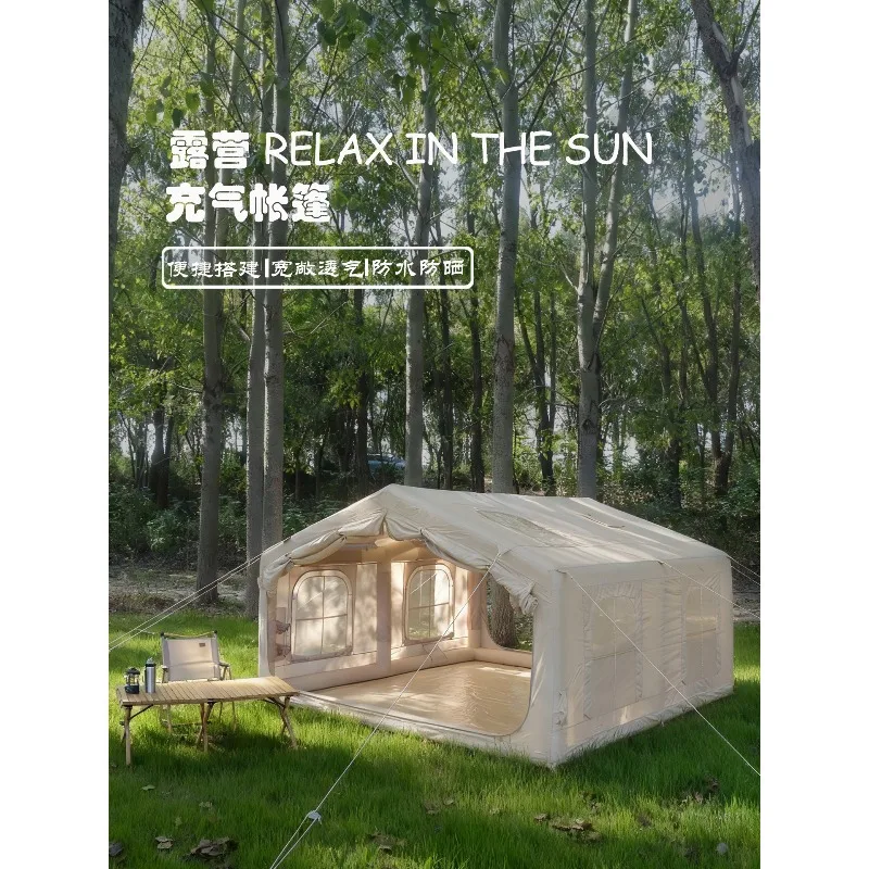 

Inflatable Tent for Outdoor Camping, 10 Square Meters, Complete Set of Equipment, for Wild Camping, Rainproof, Thickened Design