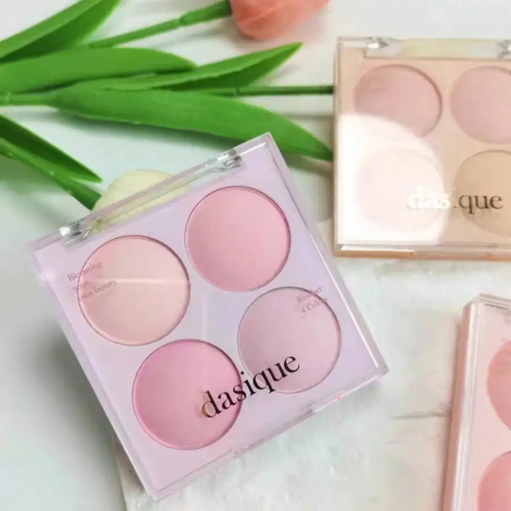 Dasique 4 Colors Blush Plate Ice Cream Blusher Powder Velvet Peach Pink Blush Palette Natural Cheek Contour Tint Beauty Makeup