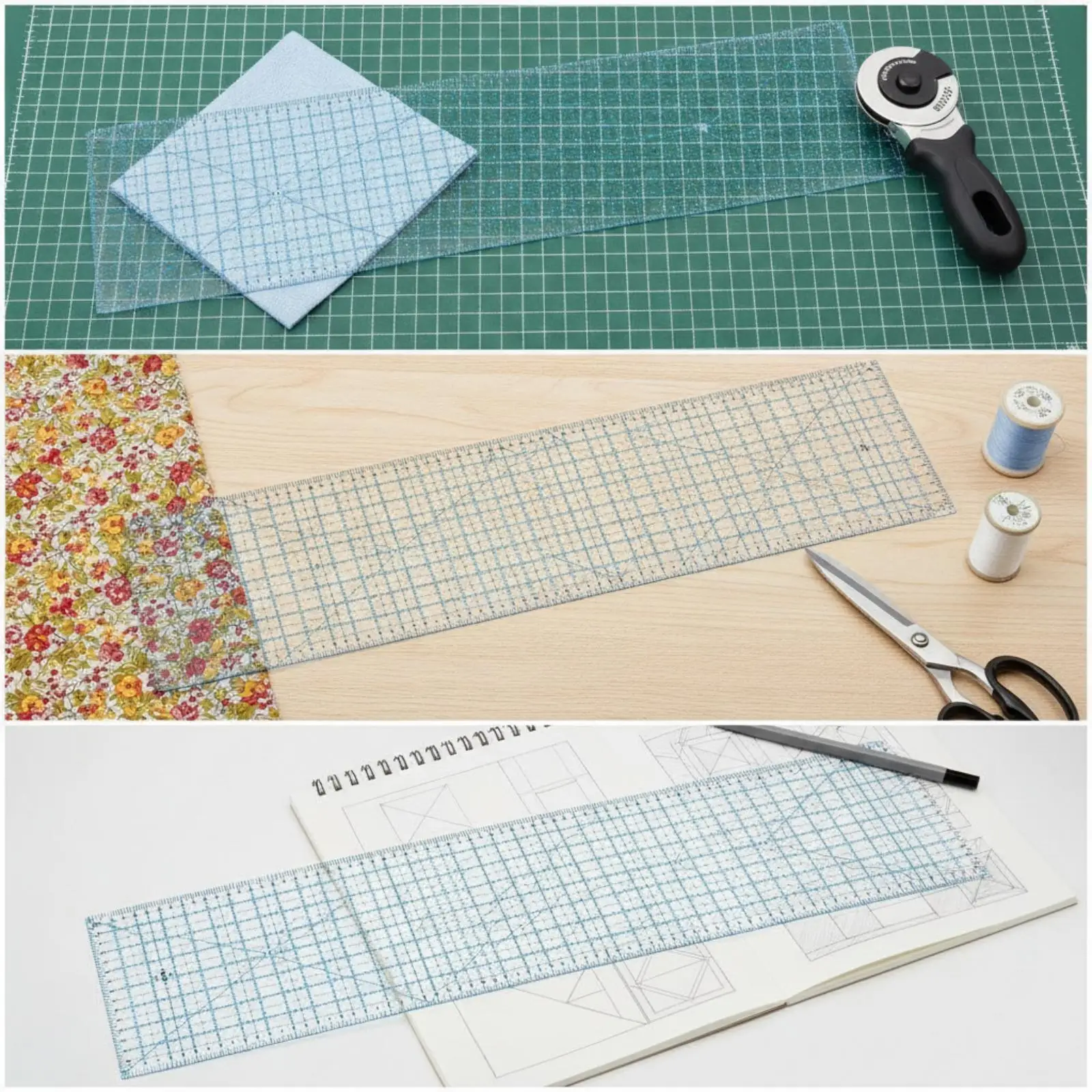Patchwork Ruler Rectangular Tool Easy-to-Read for Sewing, Quilters, Tailors