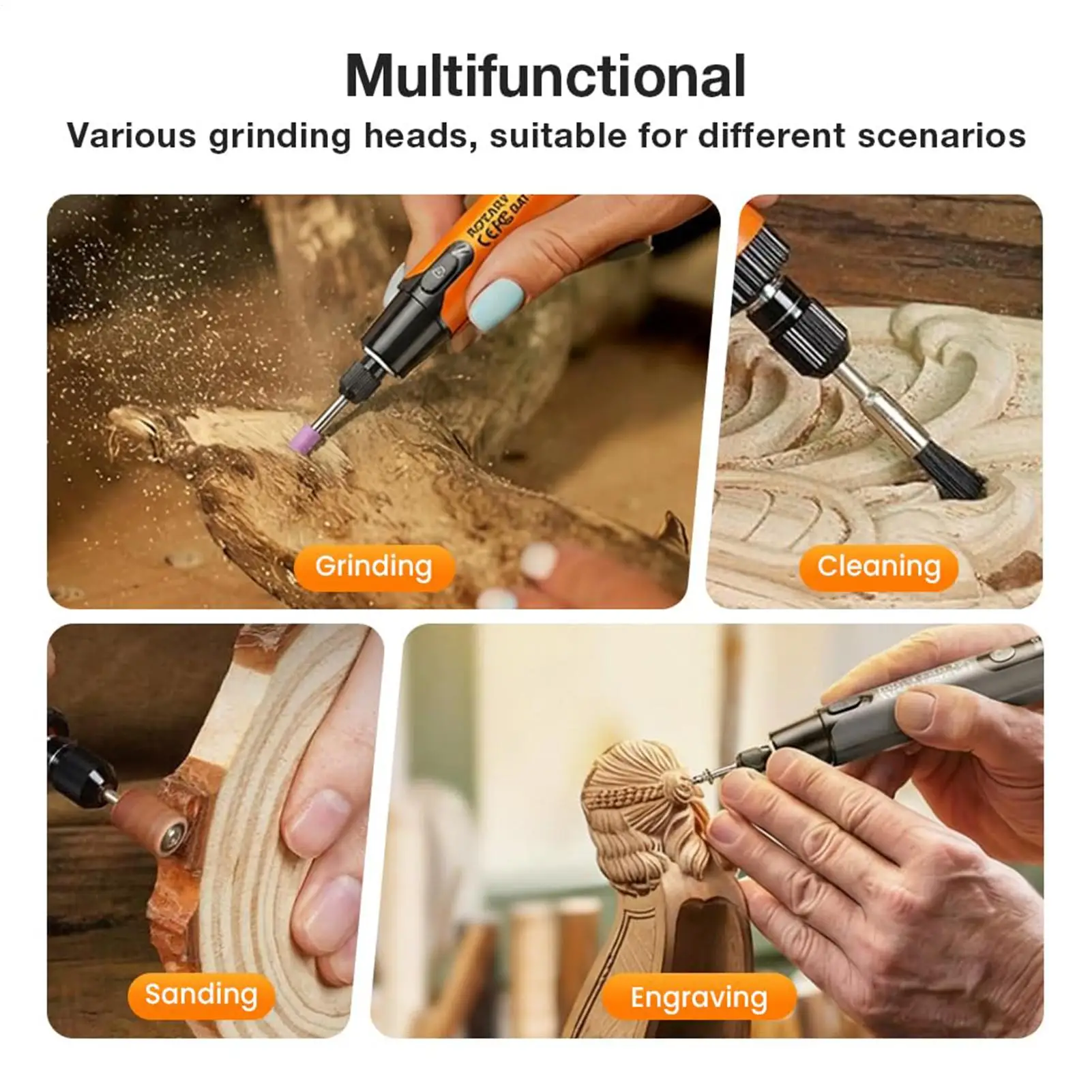 

Беспроводной роторный инструмент с 6 скоростями, перезаряжаемый гравировальный карандаш, миниатюрный роторный инструмент с подсветкой для изготовления ювелирных изделий, рукоделия и моделирования