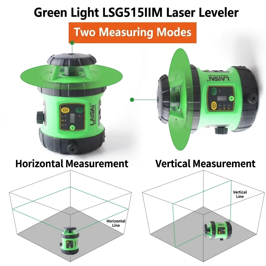 LAISAI LS515IIM Green Rotary 360° Rotary Laser Level ±3° Self Leveling Auto Laser Leveling Instrument For Engineering