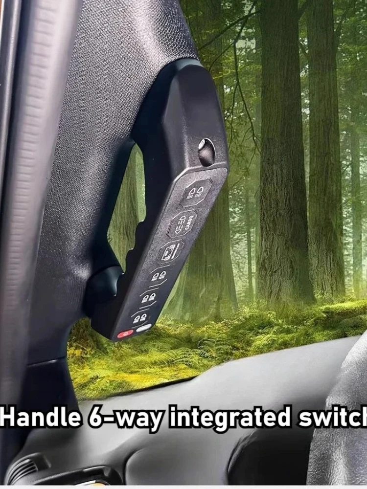 Car A-pillar 6-way Integrated Handle Switch For Ford Ranger Led Spotlight Remote Control Switch Panel One-click Flash Switches