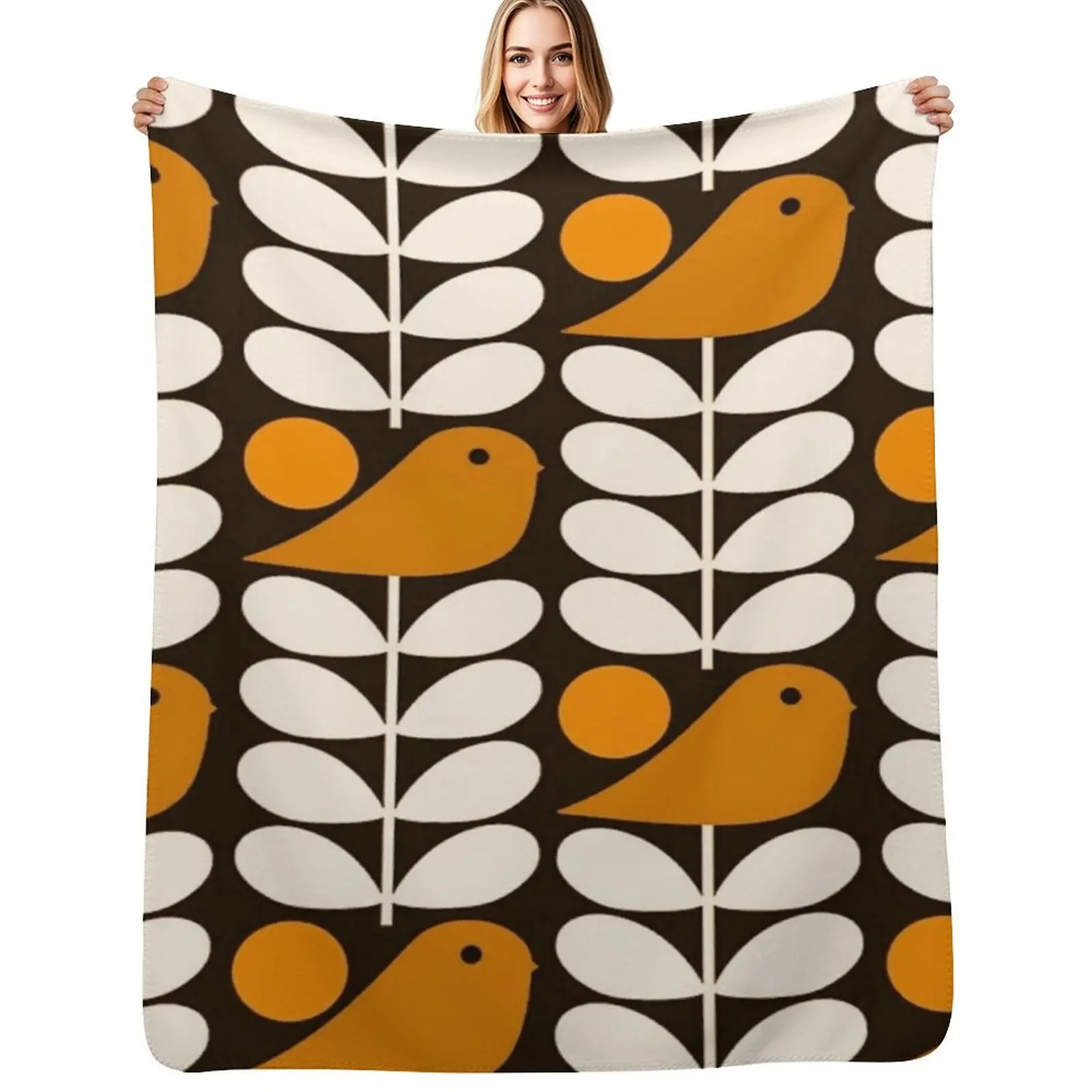 

orla kiely birds, kiely pattern, orla kiely design, Throw Blanket Stylish Warm Blanket for Living Room Bedroom