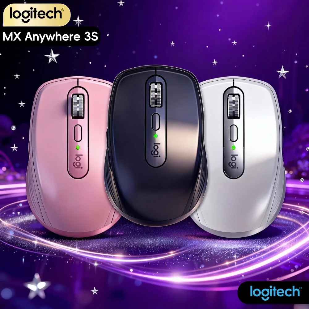 Top-Tier Logitech MX Anywhere 3S Mouse - 8000 DPI, Hyper-Scroll, Silent Click, USB-C Fast Charge For Multi-Scene Use