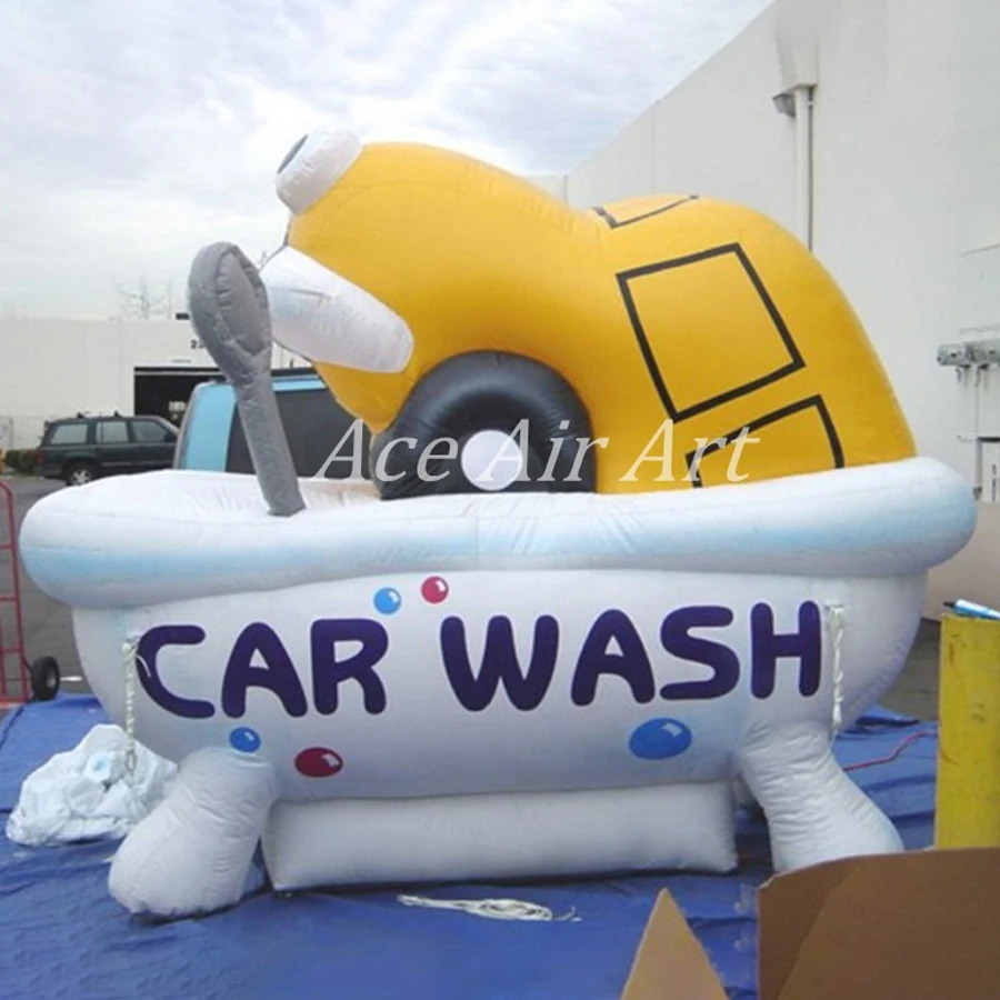 

Giant and Cute Inflatable Advertising Replica Car Wash Model Come with Air Blower