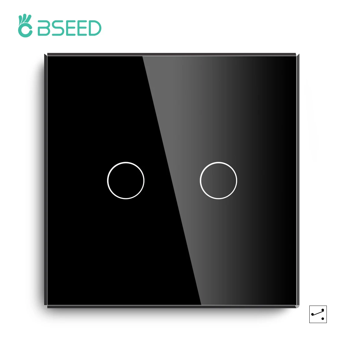 BSEED EU-Standard 1/2/3 Gang 2-Wege-Wand-Touch-Schalter Lichtsensor-Schalter Steckdose USB Typ-C Kristallglasscheibe 240 V Schwarz