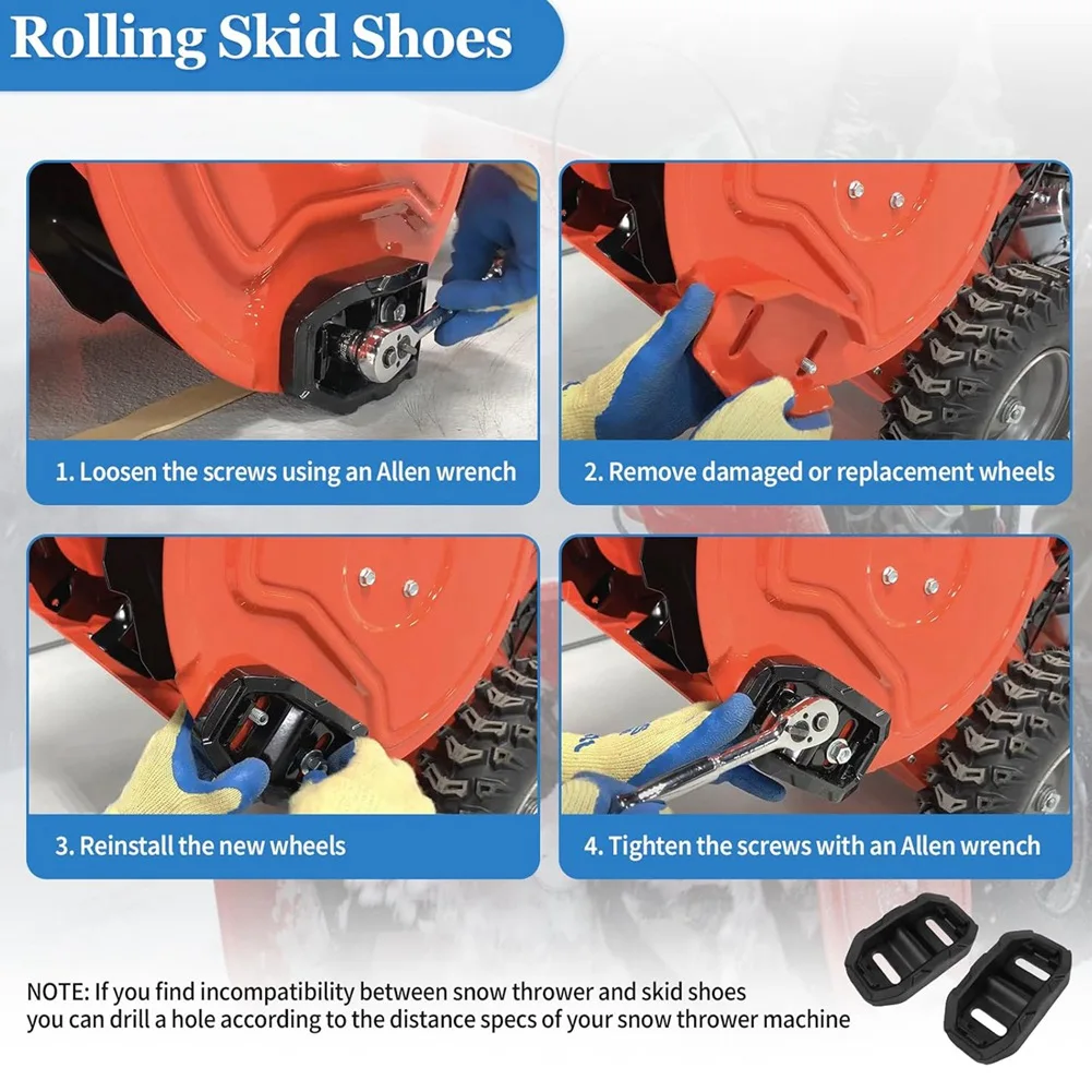A56XQ 72603100 Snow Blower Skid Plate Shoes for Ariens Snow Blowers, Skid Plate Shoe Kit with Mounting Hardware (2 Pack)