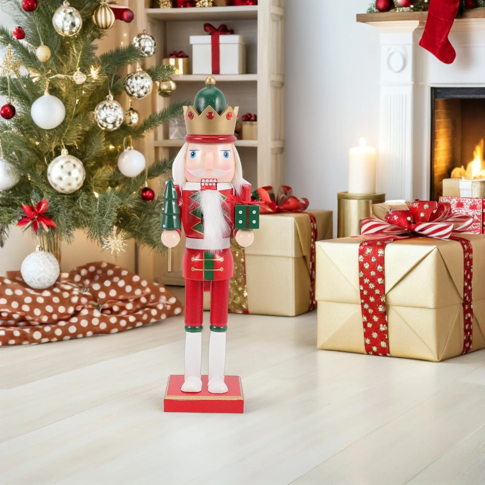 

Christmas Nutcracker Ornament Wooden Soldier Traditional Wooden Nutcracker Soldier Figurine For Table Fireplace Or Shelf