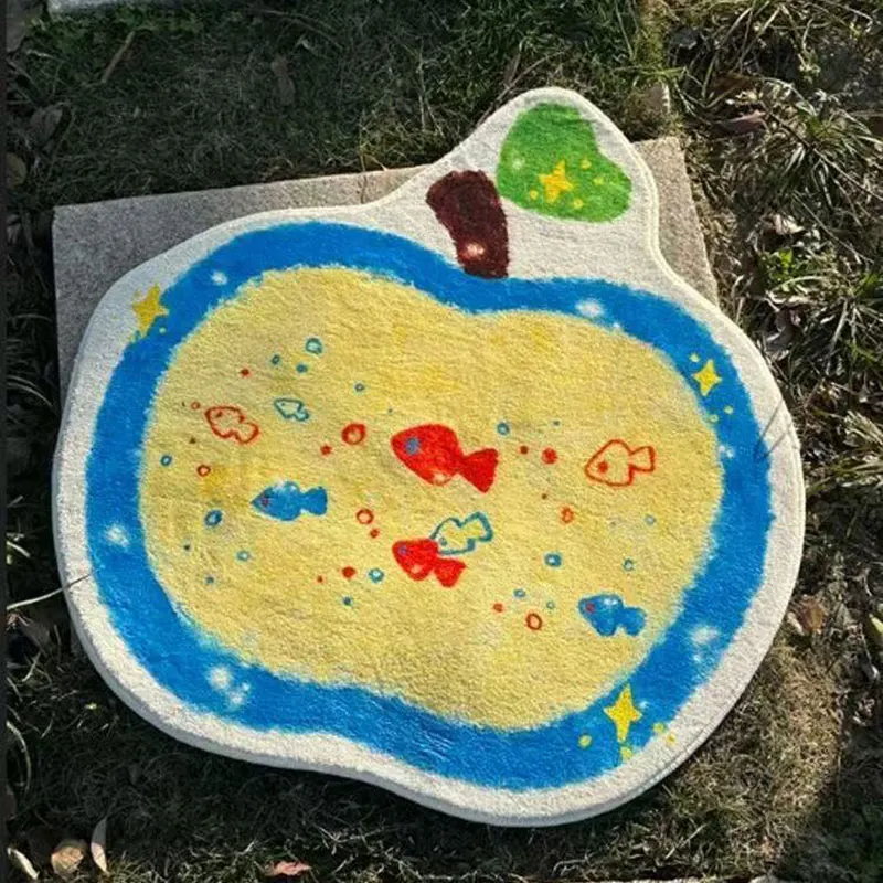 Apple Fish Rug Bedroom Carpet Bedside Floor Mat Bathroom Absorbent Machine Washable Doormat Carpet Home Decor Mat Rug