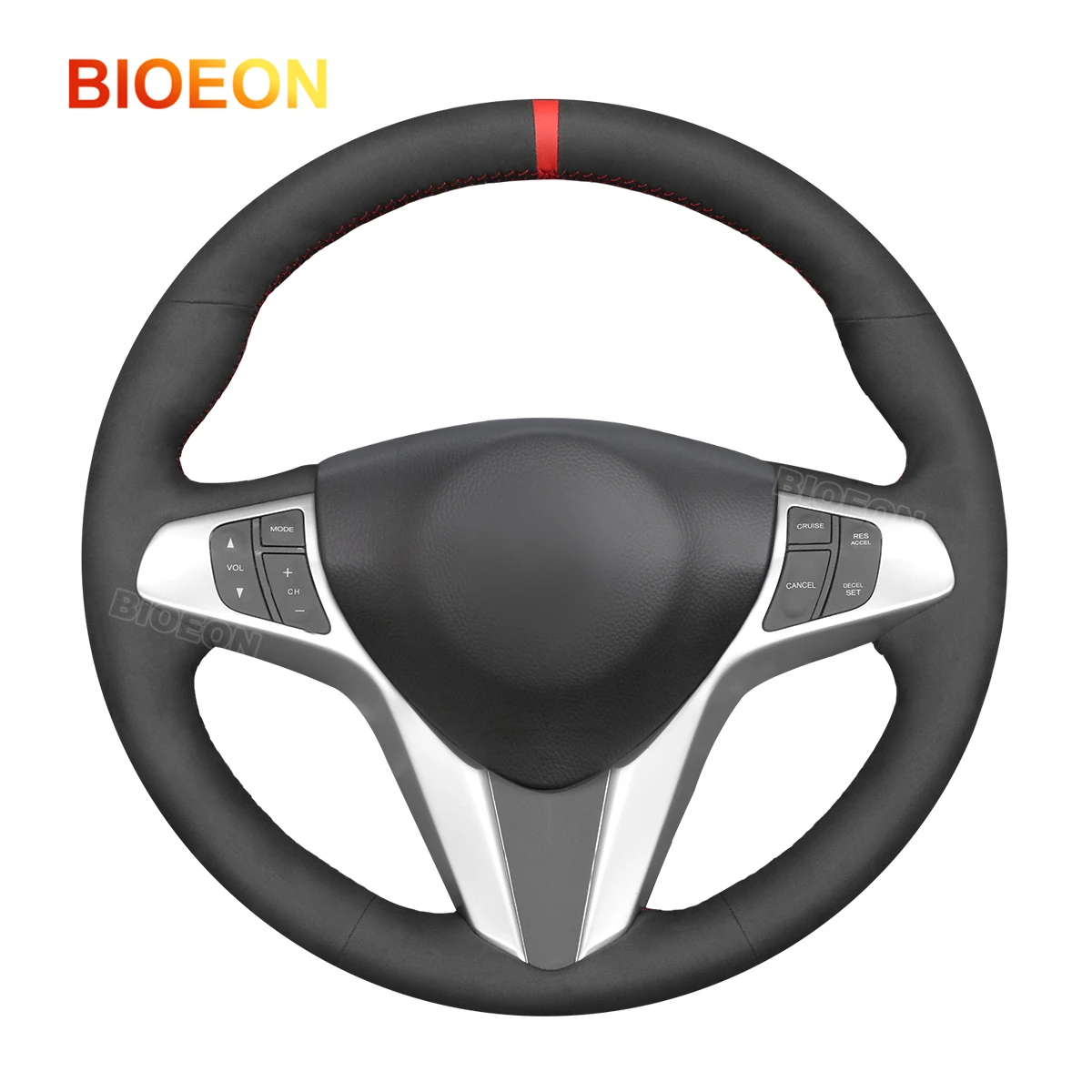 

Bioeon Black Suede Car Steering Wheel Cover for Acura RDX 2007-2012