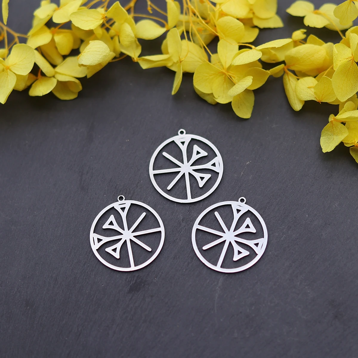 3pcs Annunaki Symbol Charm Cuneiform Anu Pendant Sumerian Mythology Stainless Steel Religious Mesopotamian Jewelry Making
