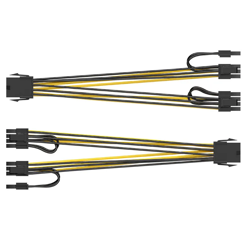 8Pin إلى Dual 8(6 + 2) دبوس بطاقة الفيديو سلك الطاقة Y شكل موليكس PCI اكسبرس كابل تحويل الطاقة بطاقة الرسومات كابل الطاقة