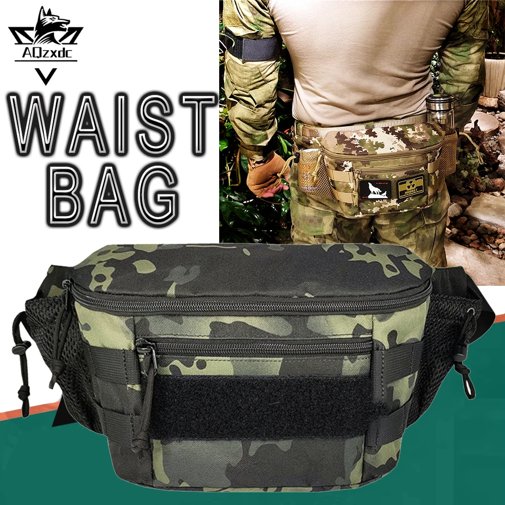 

Tactical Waist Bag Camo Multi-Function Large-Capacity Waterproof Fishing Packet Pouch for Travel Mountaineering Hunting Camping