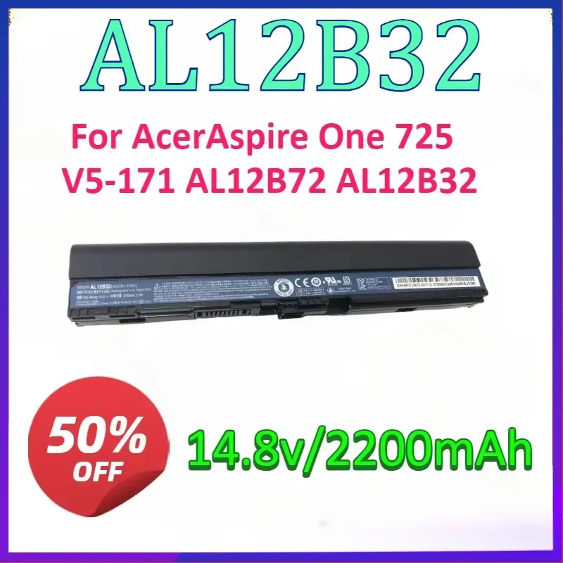 4Cell 14.8v 2200mAh AL12B32 New Laptop Battery For Acer Aspire One 725 V5-171 AL12B72 AL12B32